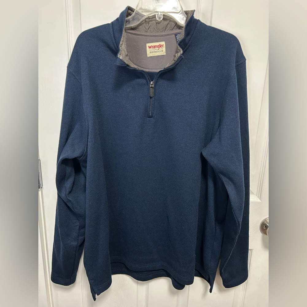 Wrangler Men's Dark Blue Zip-Up Sweater